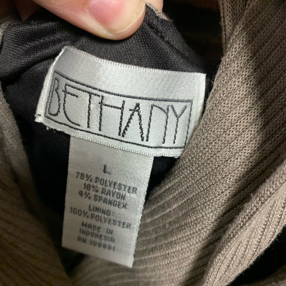 Bethany Fit and Flare Taupe Long Sleeve Scarf Dress - Picture 3 of 3